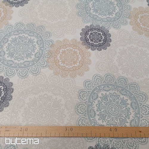 Dekorační látka MANDALA šedo-béžová