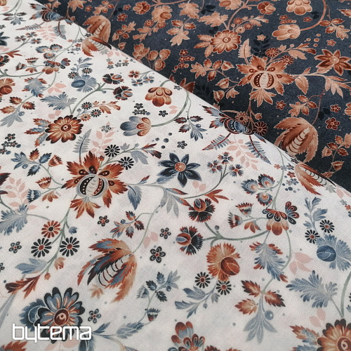 Bavlněná látka VARANASI KALAMKARI bílá