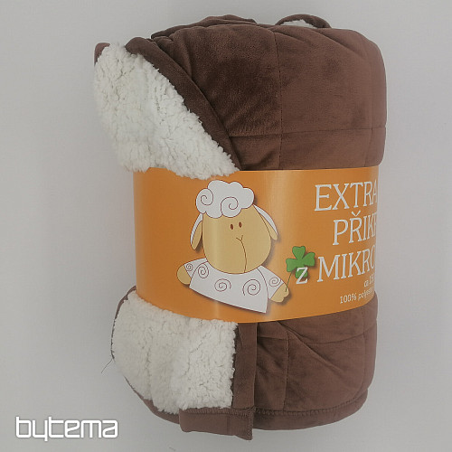 Deka z mikrovlákna EXTRA MĚKKÁ OVEČKA prošev HNĚDÁ