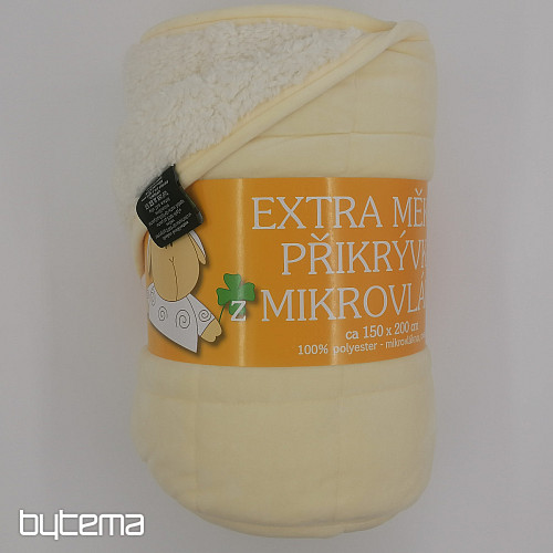 Deka z mikrovlákna EXTRA MĚKKÁ OVEČKA prošev smetanová