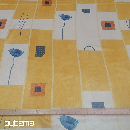 Dekorační látka Květy okr