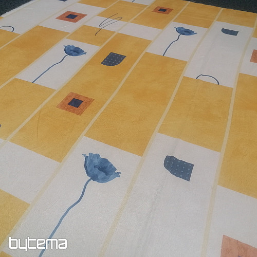 Dekorační látka Květy okr