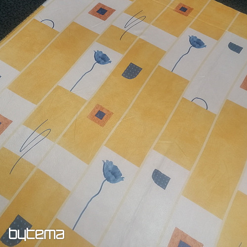 Dekorační látka Květy okr