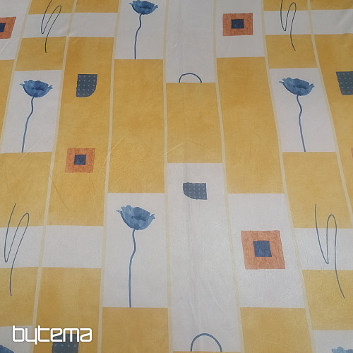 Dekorační látka Květy okr