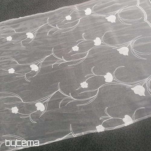 Hotová záclona s květy 100x245 cm