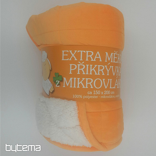 deka z mikrovlákna EXTRA MĚKKÁ OVEČKA prošev oranžová světlá