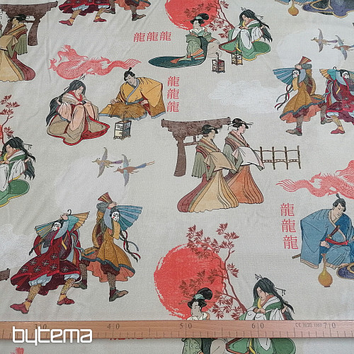 Dekorační látka JAPONSKO SMETANOVÉ