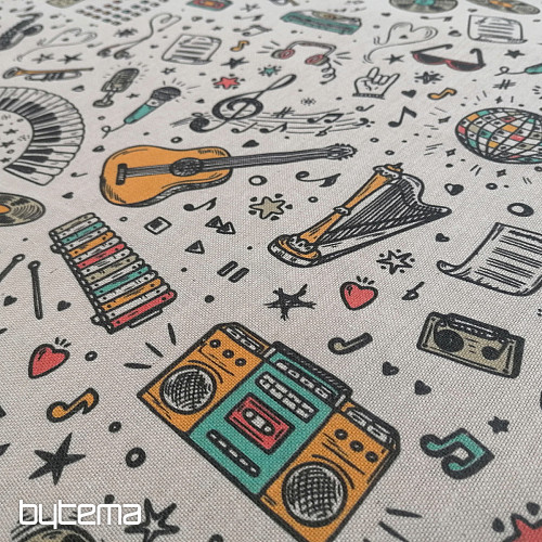 Dekorační látka Muzika