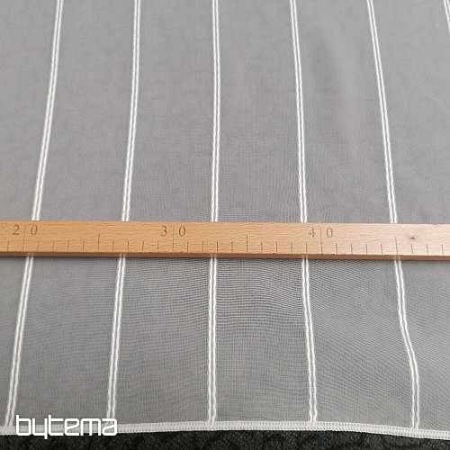 Voálová záclona bílá s proužky 265 cm