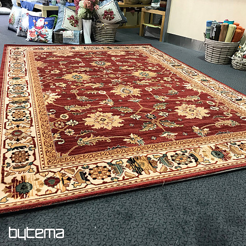 Luxusní vlněné koberec PRAGUE červená / béžová