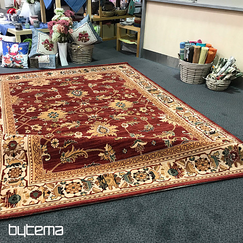 Luxusní vlněné koberec PRAGUE červená / béžová