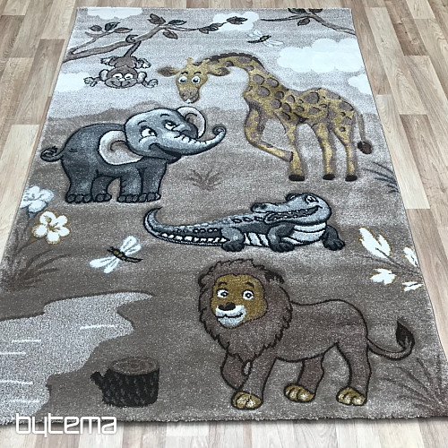Dětský kusový koberec africká ZVÍŘÁTKA