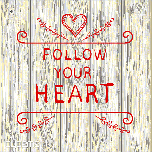 Gobelínový povlak na polštář FOLLOW YOUR HEART