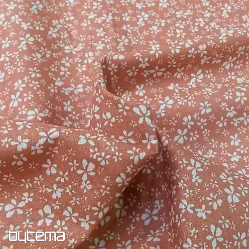 Bavlněná látka KVĚTY DITA lososová