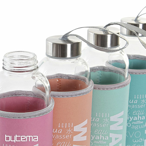 Skleněná lahev s neoprenovým obalem 600 ml