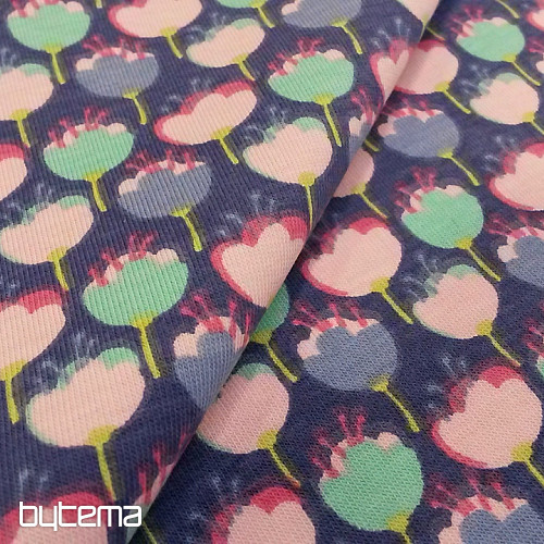 Bavlněný úplet TULIPÁNY