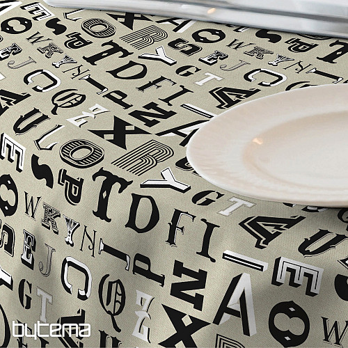 Dekorační látka TYPE písmena