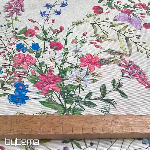 Dekorační látka MALVA LUČNÍ KVÍTÍ