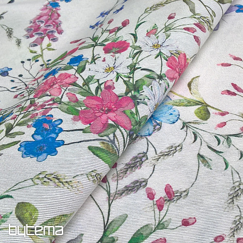 Dekorační látka MALVA LUČNÍ KVÍTÍ